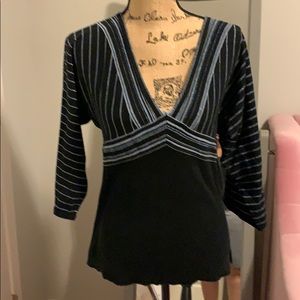 Tape measure sweater size Large Blue and black